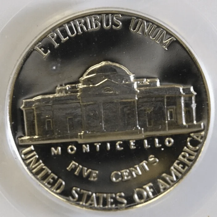 1951 proof Jefferson nickel DDO FS-101 doubled die obverse showing doubling on IN GOD WE TRUST
